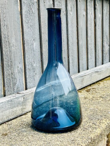 Vtg blue glass - glass, (holmegaard