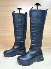 Zara Black Leather Knee High
