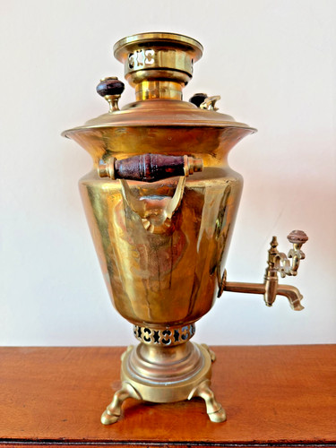 Antique russian brass samovar - brass,