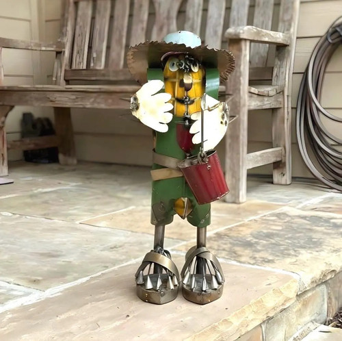 Handmade metal corn man - metal,