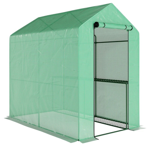 Walk greenhouse shelves - walk, w/shelves