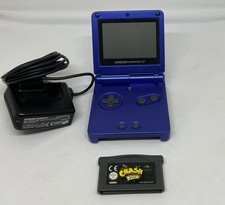 Nintendo Game Boy Advance SP Blue Console GBA Crash Bandicoot XS Game & Charger
