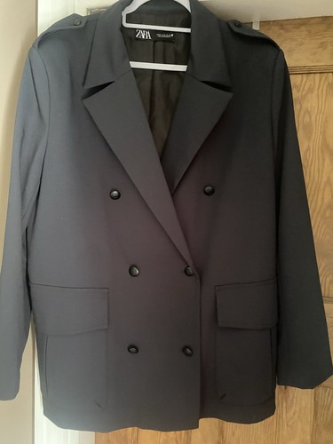 Zara navy double - zara, breasted