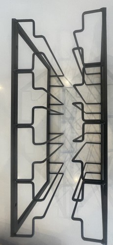 Black metal wine glass - black, rack