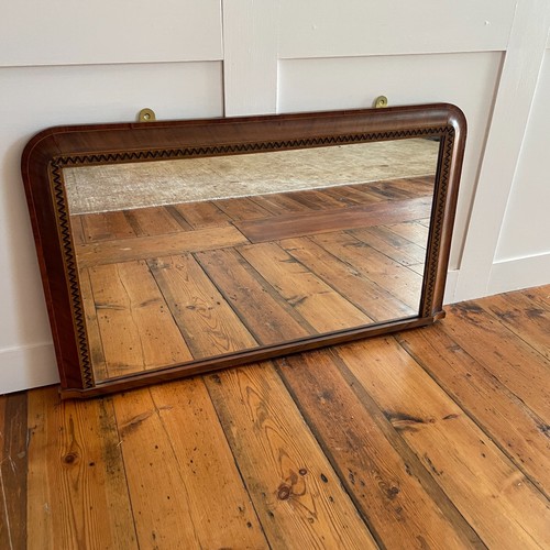 Mahogany overmantel mirror - mahogany,