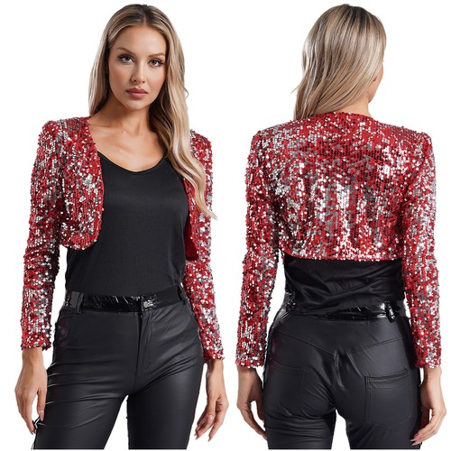Women sequin jacket long - women,