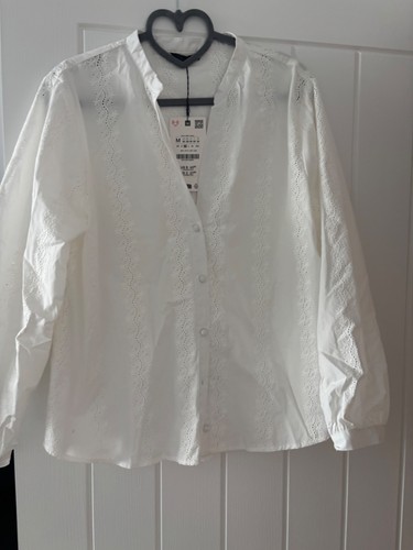 Zara pretty white blouse - white, m