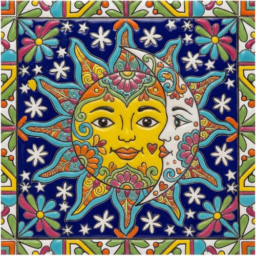 Tile mural talavera sun - mural,