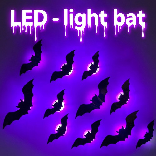 Bat design led decoration - 3d,
