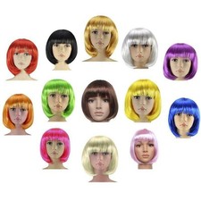 SHORT BOB WIG FANCY DRESS COSPLAY WOMENS LADIES WIGS POP PARTY COSTUME