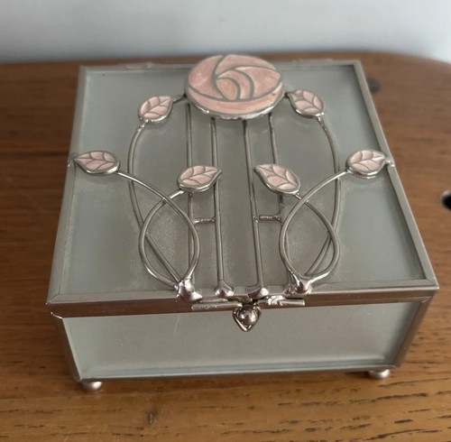 Glass jewellery trinket - trinket, box