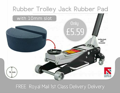 Slotted rubber jack pad - slotted, for