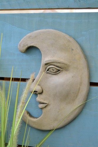 Moon wall plaque stone - wall, garden