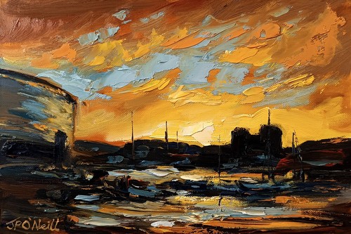 Belfast harbour original oil - belfast,
