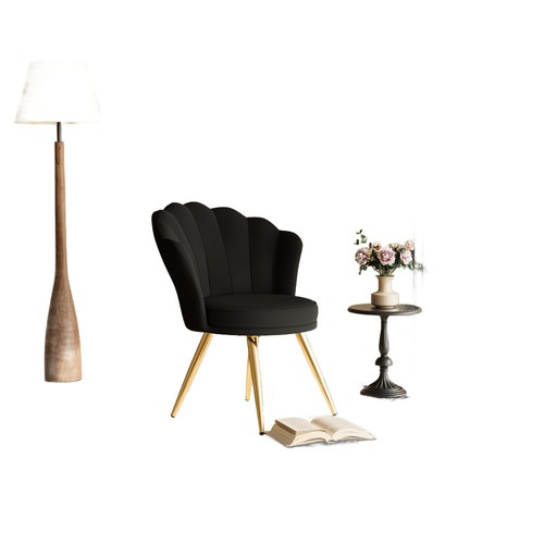 Modern black velvet accent - black,