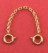 9ct Gold Safety Chain Strong Extender Bracelet Necklace Connecting Ring Soldered