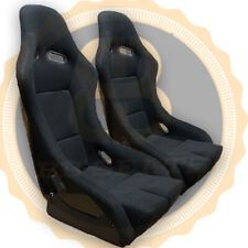 Pair BB5 Slim Racing Fibreglass Bucket Seat With Side Mounts & Runners SMALL