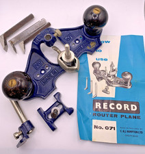 Record no 071 Router Plane Complete With 3 Cutters Guide And Depth Stop