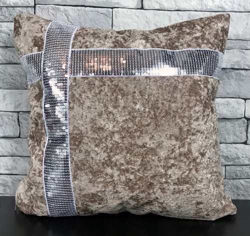 Sequin velvet lace cushion - velvet,