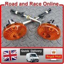 Suzuki SP370 & SP400 Chrome Indicators Pair Short Stem Fit Rear Left & Right