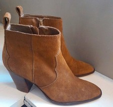 MANGO  tan  Suede Leather