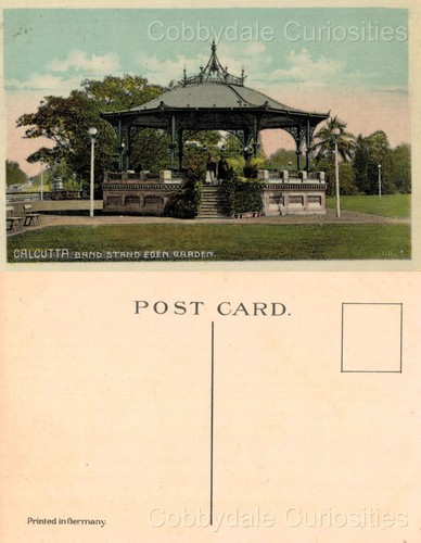 Vintage postcard bandstand - -,