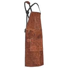 Uimoso Leather Welding Work Apron Heavy Duty Cowhide Heat Resistant WeldingApron