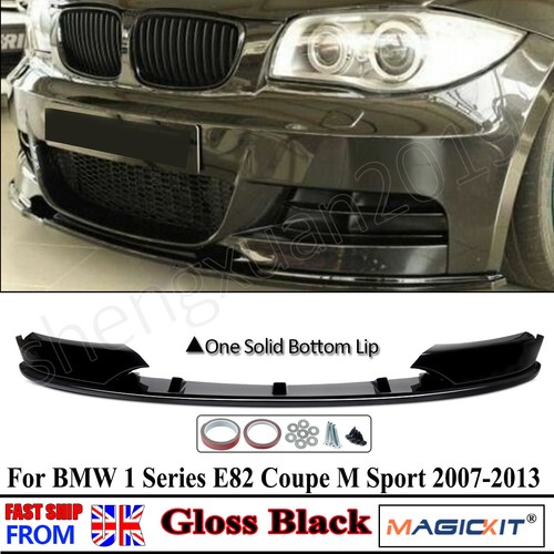 Gloss black front bumper - black,