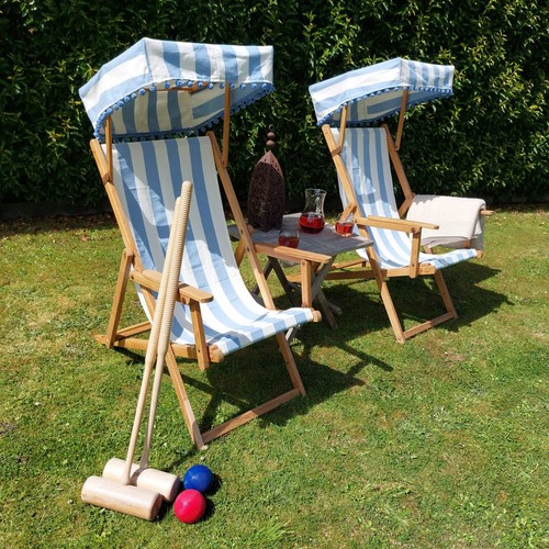 Vintage deckchairs pair - deckchairs,