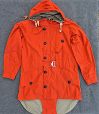 Nigel Cabourn Cold Weather Ventile Cotton Parka Coat in Vintage Orange Size 48