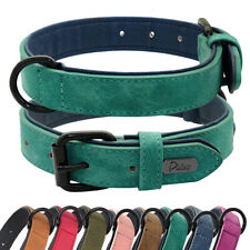 Strong Velvet Leather Dog Collar Pet Cat Puppy Adjustable Soft Comfortable S-2XL