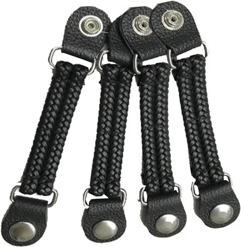 Plain braided black leather - braided,