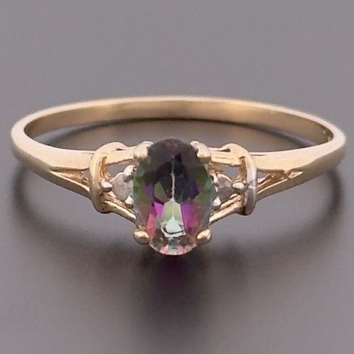9ct yellow gold mystic topaz - yellow,