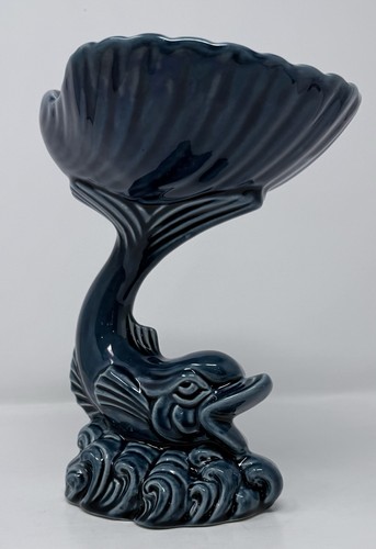 Vintage blue glazed - glazed, shell