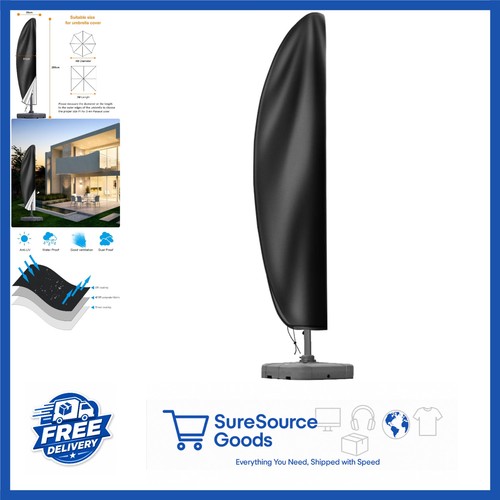 Black parasol cover - parasol, zip