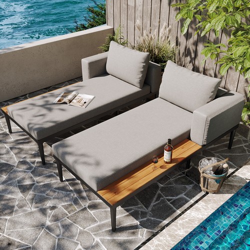 Metal sun loungers garden - metal,