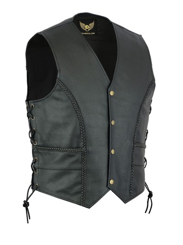 Men black braided - men's, motorcycle