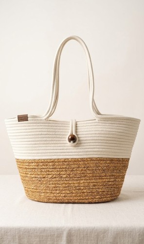 Boho straw style tote - style, bag