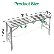 Folding Hop Up Work Platform Step Up Bench Plasterers Ladder Stool 300mmX1200mm
