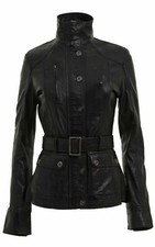 Ladies Black Leather Biker
