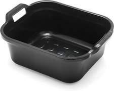 Addis 517936 Large Rectangular 10 Litre Washing Up Bowl with Handles, Black, 39