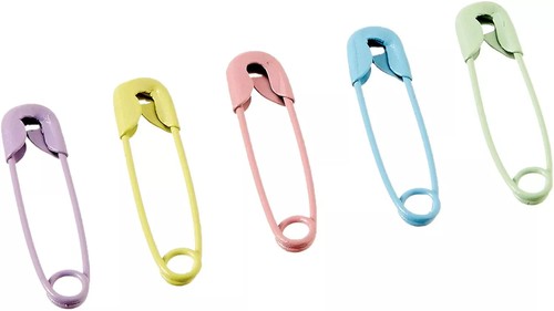 Coloured safety pins 27mm - safety,