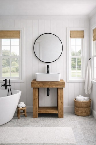 Solid wood wash stand - wood,