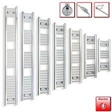 300 mm Wide Chrome Electric Heated Towel Rail Radiator Designer Bathroom Warmer