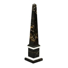 Obelisco Classico Nero Portoro e Carrara Italian Marble Classic Obelisk H.30CM
