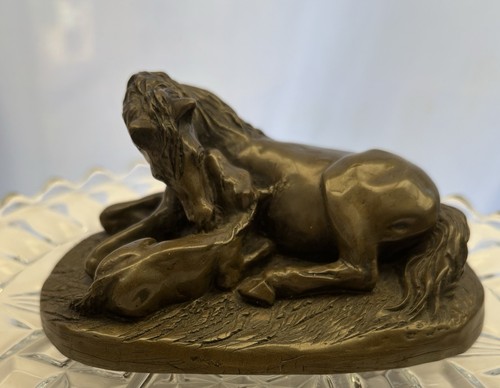Vintage bronze resin - horse, and