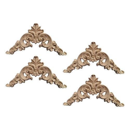 4pcs unpainted wooden carved - wooden,