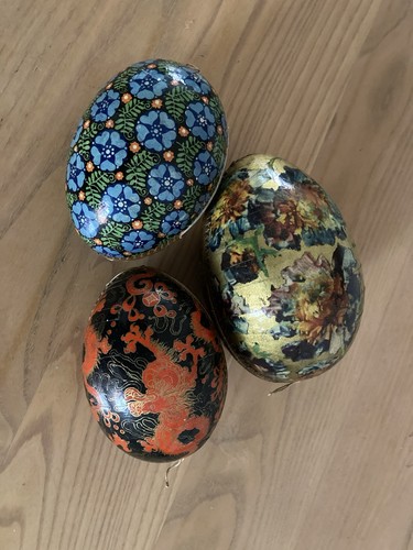 Three vintage papier mache - three,