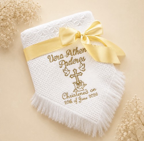 Embroidered baby blanket - blanket, shawl