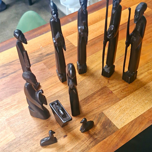 Hand carved wooden - ,